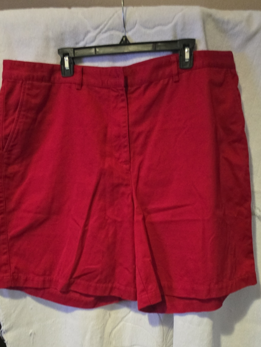 Women’s Red Casual Bermuda Shorts.  8 inch inseam.
